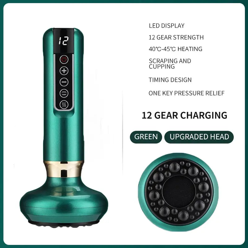 Tricolor Electric Massager GuaSha Anti Cellulite Vacuum Suction Cup Beauty Health Scraping Infrared Heat Slimming Massage Thera